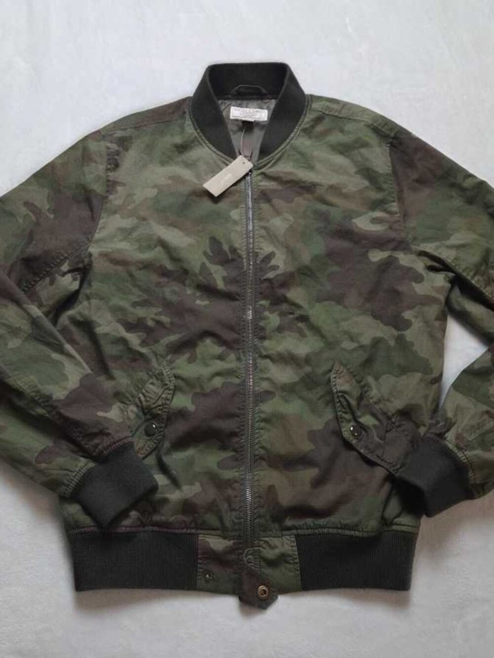 New men's S J.Crew Wallace & Barnes camo MA-1 camouflage bomber jacket